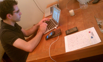 Aaron Coding up some last minute oompf! Aaron Coding up some last minute oompf!
