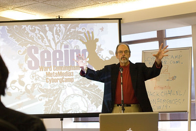 Ward Cunningham Presenting at CyborgCamp. Photo: Mark Coleman http://markcolemanphoto.com/