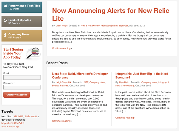 New Relic's Blog - click to go there and have a read. New Relic's Blog - click to go there and have a read.