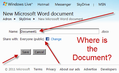 Windows Live Skydrive Microsoft Word Document