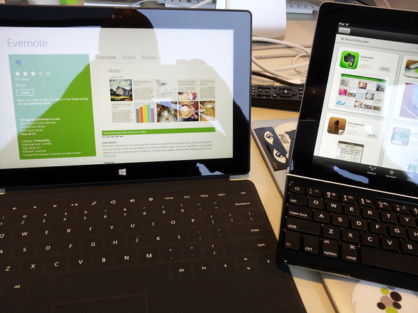 Evernote on Surface & iPad