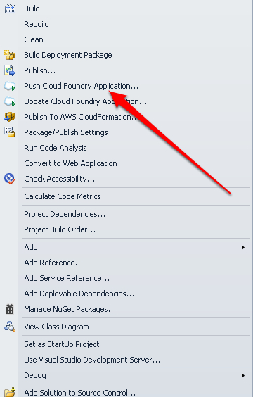 Publish option on the context menu (click for full size image)