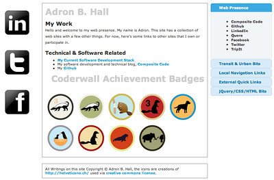 Personal Coder Wall Node.js App Running @ Tier3 (Click for full size image of site)
