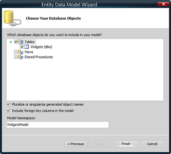Entity Data Model Wizard (Click for full size image)