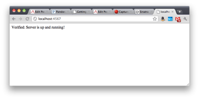Sinatra Web Application Running in Chrome Sinatra Web Application Running in Chrome