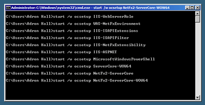 Installing Multiple Services/Roles for the Server Core
