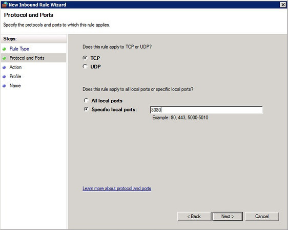 Inbound Rule (Click for full size image) Inbound Rule (Click for full size image)