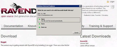 Saving the Raven DB Download (Click for full size image) Saving the Raven DB Download (Click for full size image)