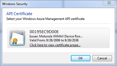 API Certificate API Certificate