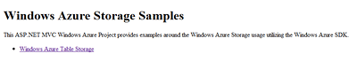 Windows Azure Storage Samples Site Home Page