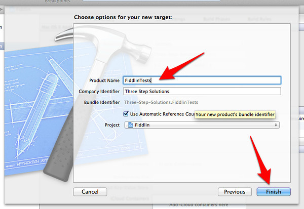 Set the product name and be sure to select the correct Project from the drop down. (Click for full window and full size image)