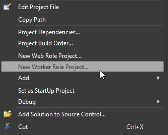 New Worker Role Project...
