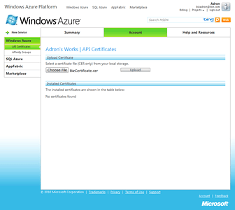 API Certificates Upload API Certificates Upload