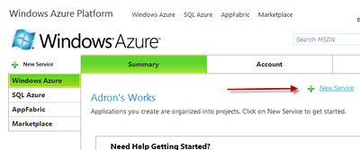 Starting a Windows Azure Service Starting a Windows Azure Service