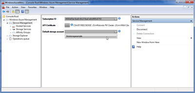 Service Management Node Connected with Default Storage Account Service Management Node Connected with Default Storage Account