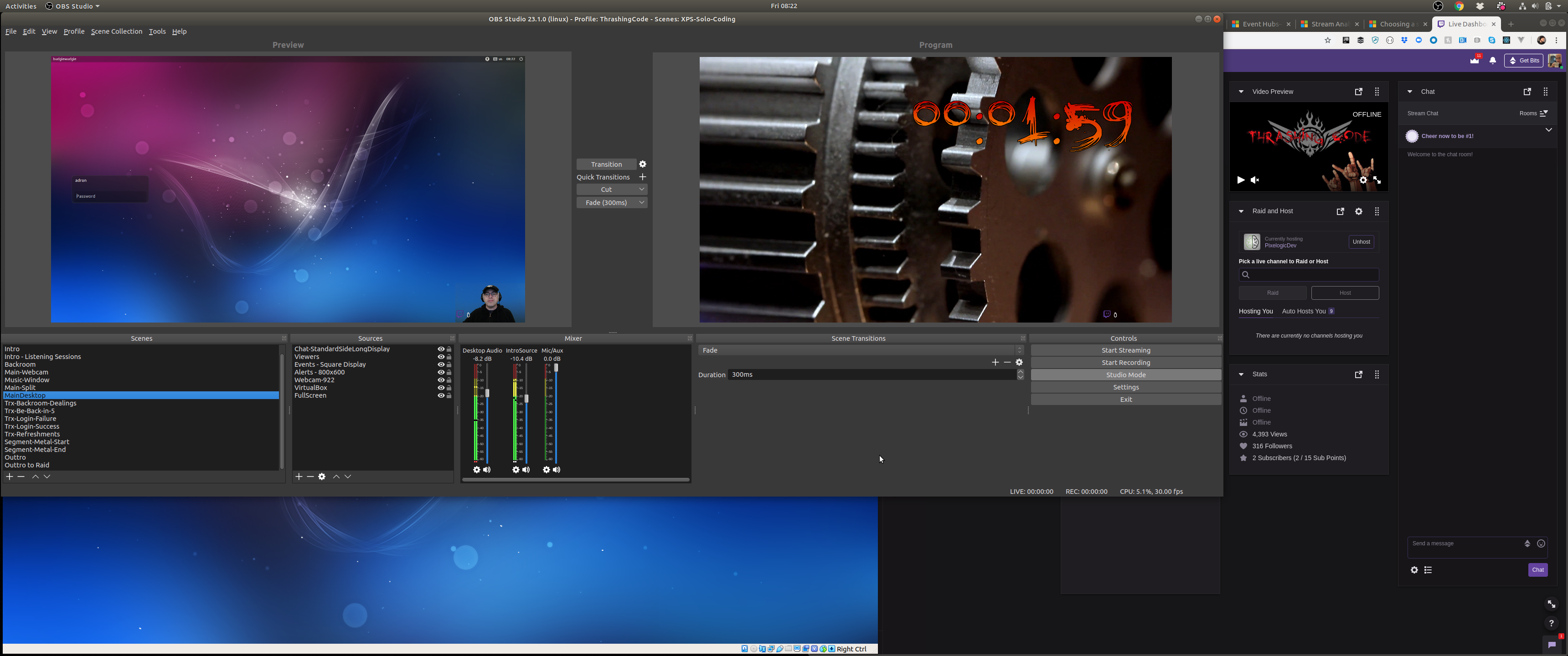 Coding, WTF Twitter, Twitch FTW, Getting Shit Done, Twitch Hacks, Tips, Tricks, and One Excellent Jazz Influenced Tune