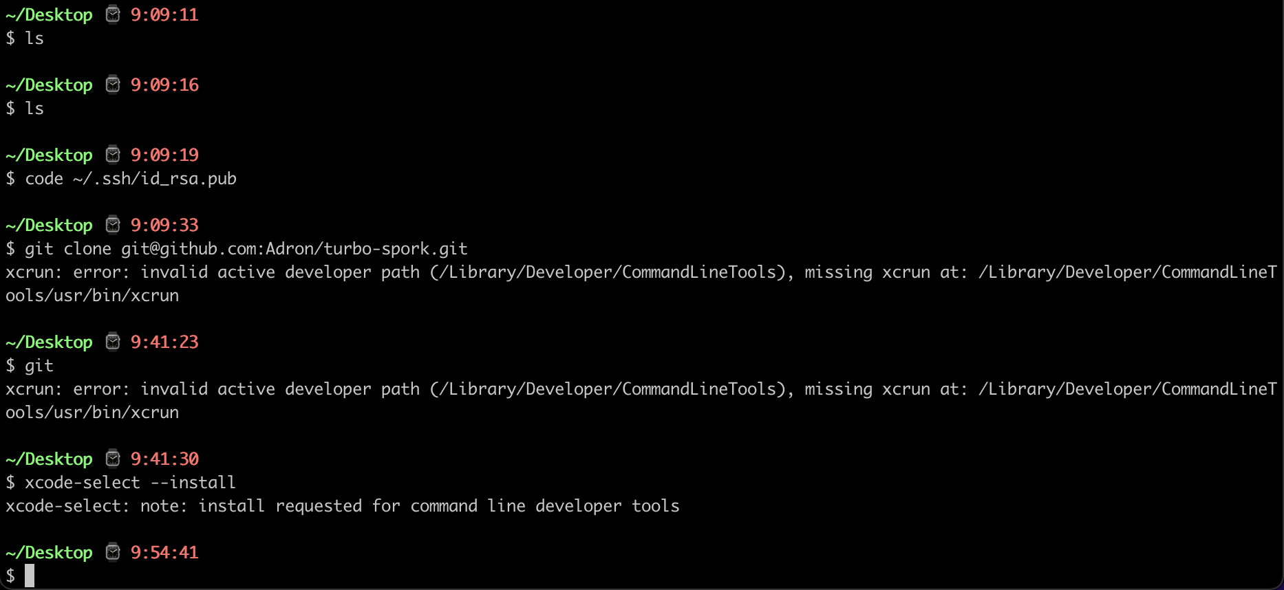 Error “xcrun” @ Upgrade