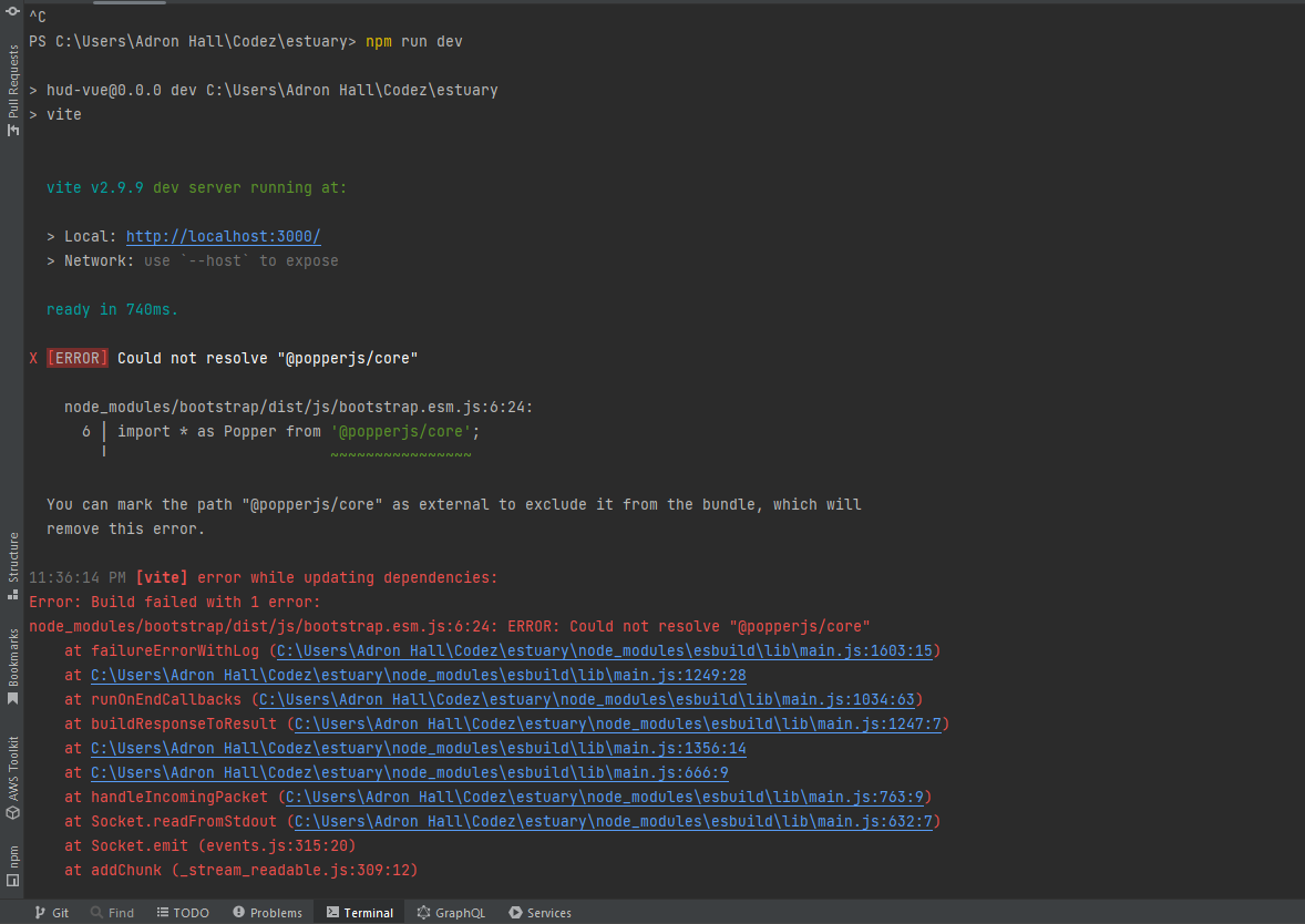 Could not resolve “@popperjs/core”