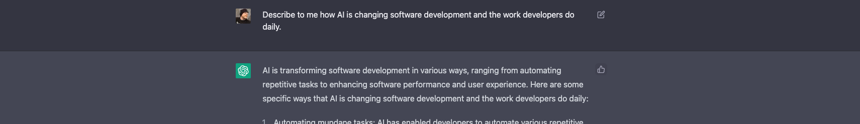 Interviewing AI. AI has thus answered the questions on AI in Software Development!