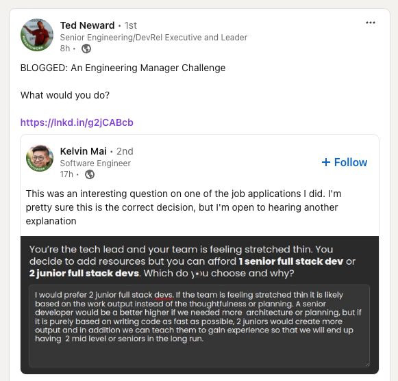 An Engineering Manager Challenge