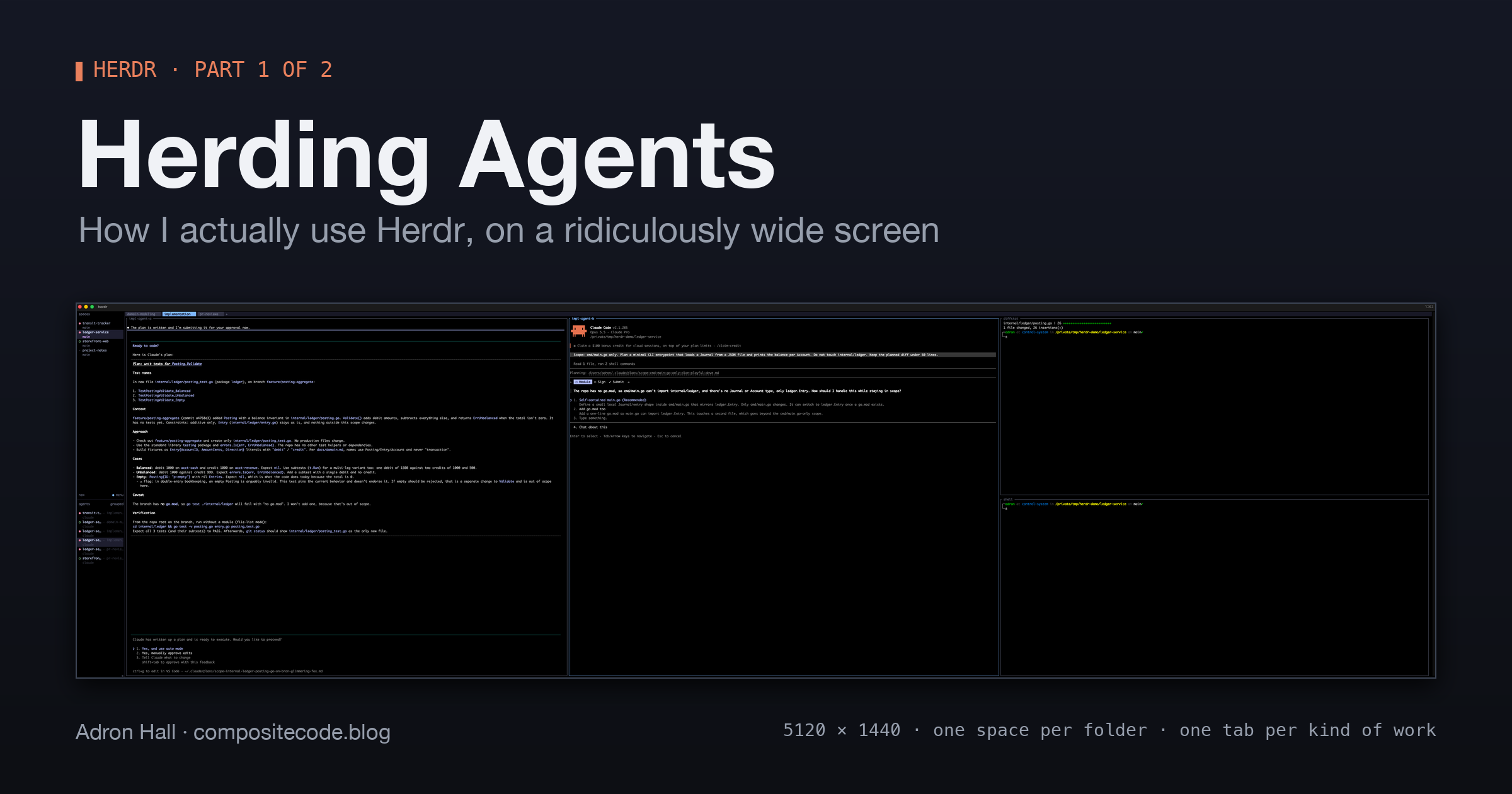 Herding Agents: How I Actually Use Herdr (on a Ridiculously Wide Screen)